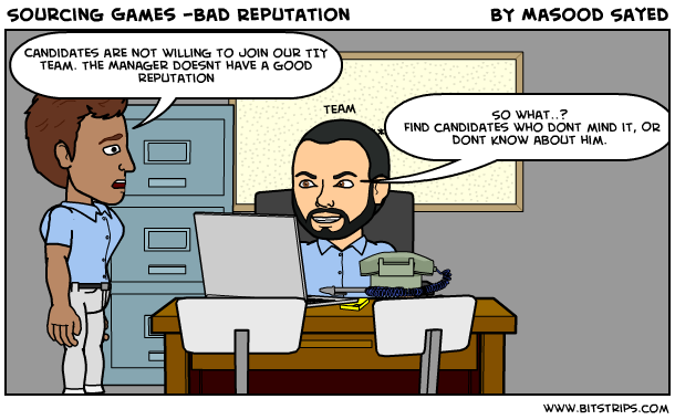 Bad Manager Reputation - Sourcing Games Cartoon