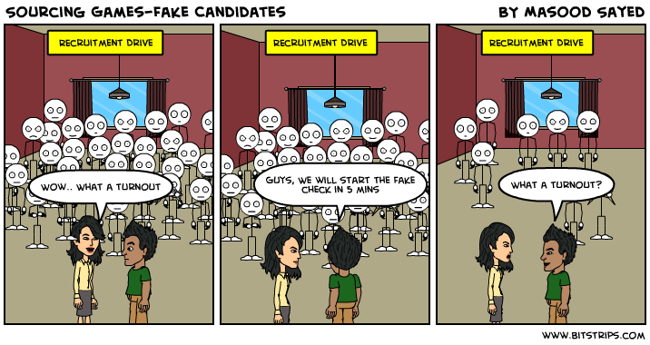 Comic Sourcing Recruitment -Sourcing Games-Fake Candidates